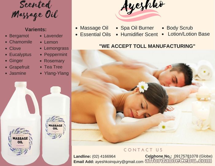 1st picture of MASSAGE OIL & OTHER SPA PRODUCTS (MANUFACTURER) For Sale in Cebu, Philippines