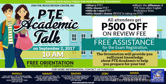 1st picture of JROOZ PTE Academic Talk – September 2, 2017 Offer in Cebu, Philippines