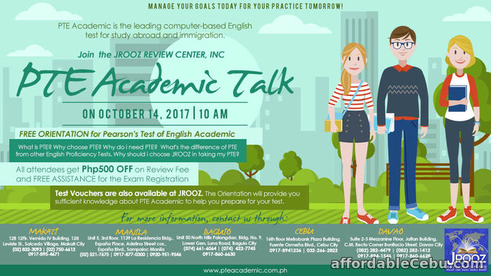 1st picture of JROOZ PTE Academic Talk – October 14, 2017 Offer in Cebu, Philippines