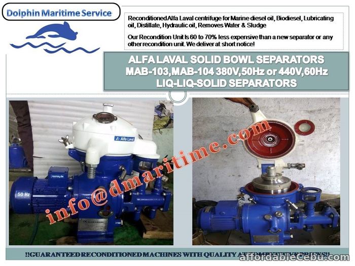 1st picture of Industrial Centrifuge Alfa Laval MAB-103, Biodiesel centrifuge, Lube oil purifier For Sale in Cebu, Philippines