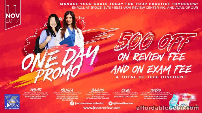 1st picture of JROOZ IELTS One Day Promo – November 11, 2017 Offer in Cebu, Philippines