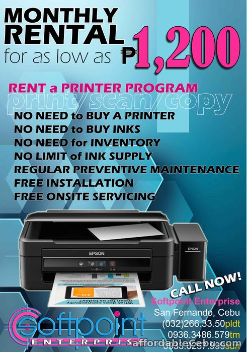 1st picture of Computer Printer for Rent For Rent in Cebu, Philippines