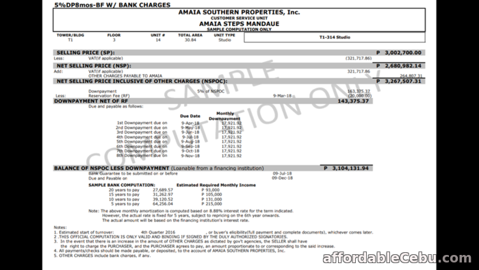 3rd picture of 5% DP MOVE IN OK INSTALLMENT 8-MONTHS TO PAY ONLY AT AMAIA STEPS MANDAUE For Sale in Cebu, Philippines