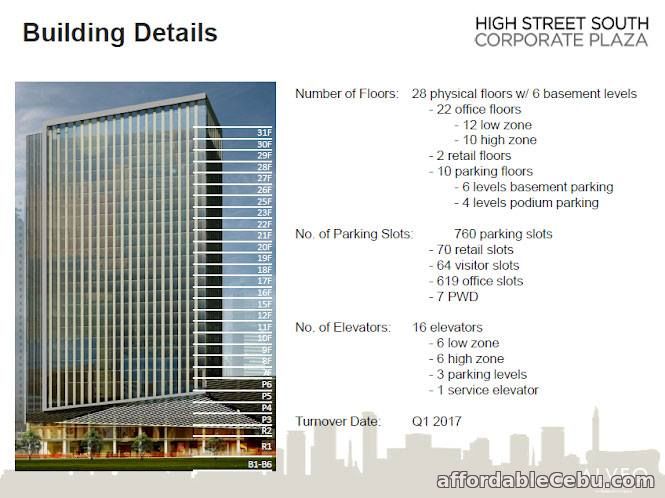 4th picture of For Sale: Brand new office space at High Street South Corporate Plaza Tower 1 For Sale in Cebu, Philippines