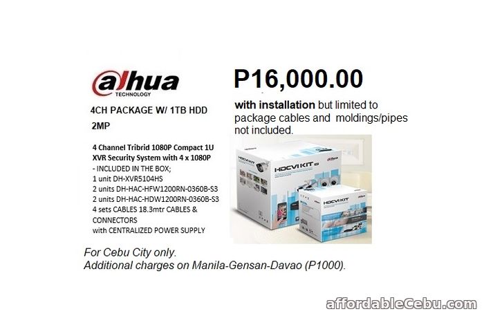 1st picture of 4 CH 2MP DAHUA CCTV INSTALLATION Offer in Cebu, Philippines