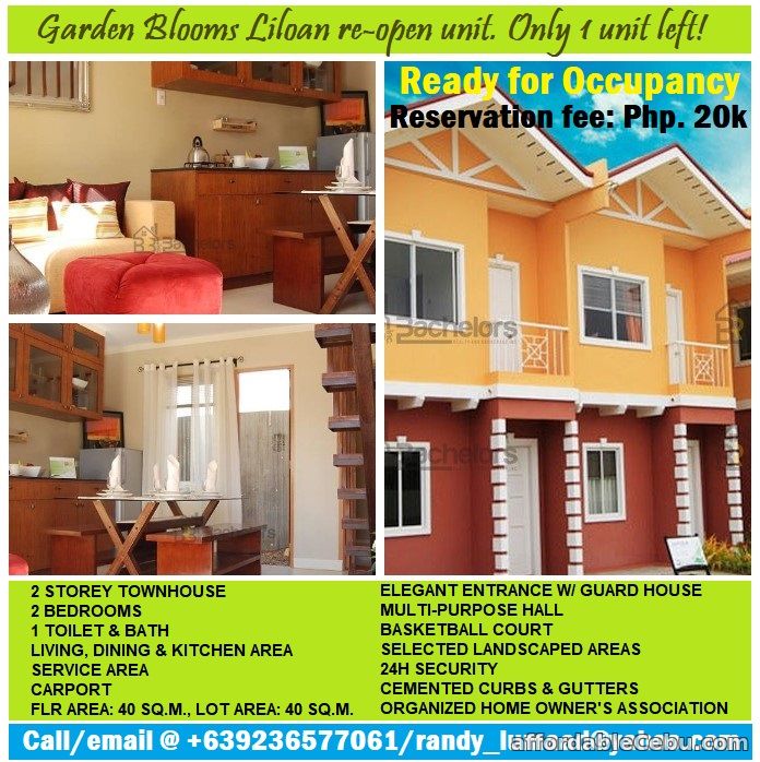 1st picture of Re-open & ready for occupancy Cattleya unit at Garden Blooms sub Liloan For Sale in Cebu, Philippines