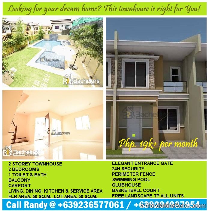 1st picture of Townhouse for sale w/ swimming pool & children's playground amenities For Sale in Cebu, Philippines