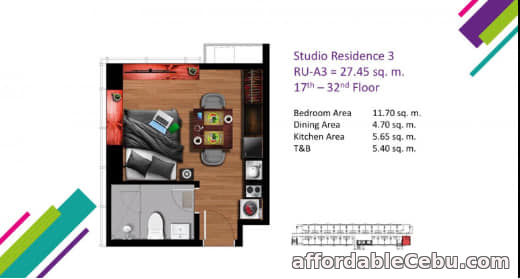 4th picture of FOR SALE STUDIO RESIDENTIAL UNIT IN VERTEX CENTRAL , CEBU CITY. For Sale in Cebu, Philippines