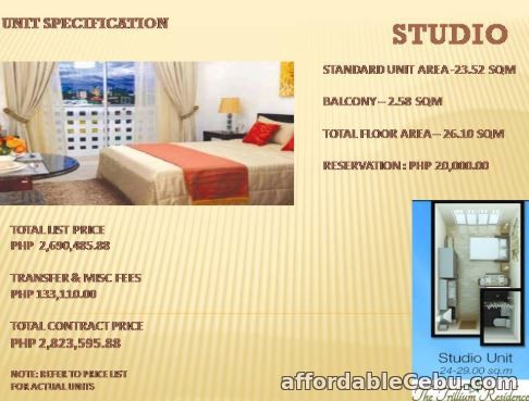 1st picture of Studio unit at The Trillium Residence For Sale in Cebu, Philippines