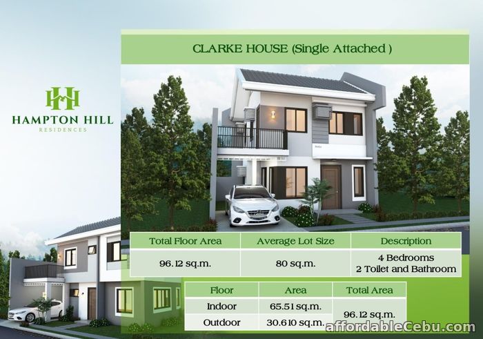 1st picture of Clarke House (Single Attached) - Hampton Hill Residences For Sale in Cebu, Philippines