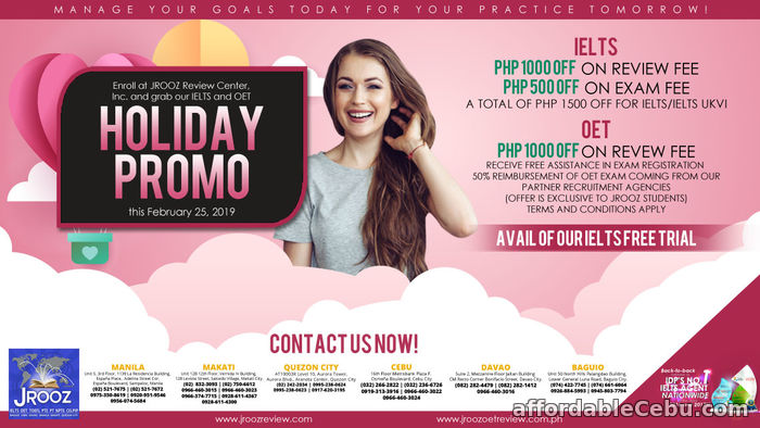 1st picture of JROOZ IELTS & OET Holiday Promo on February 25 2019 Offer in Cebu, Philippines