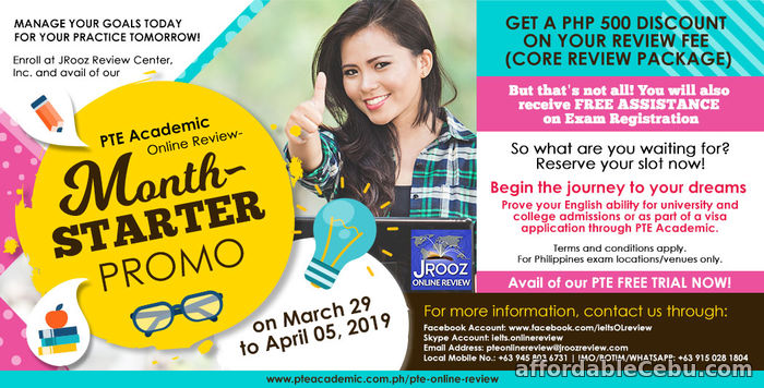 1st picture of JROOZ PTE Academic Online Review Month Starter Promo on March 29-April 05, 2019 Offer in Cebu, Philippines