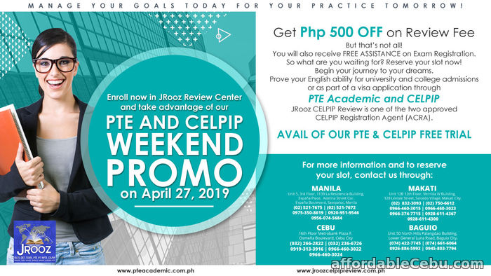 1st picture of CELPIP & PTE ACADEMIC WEEKEND PROMO April 27, 2019 Offer in Cebu, Philippines