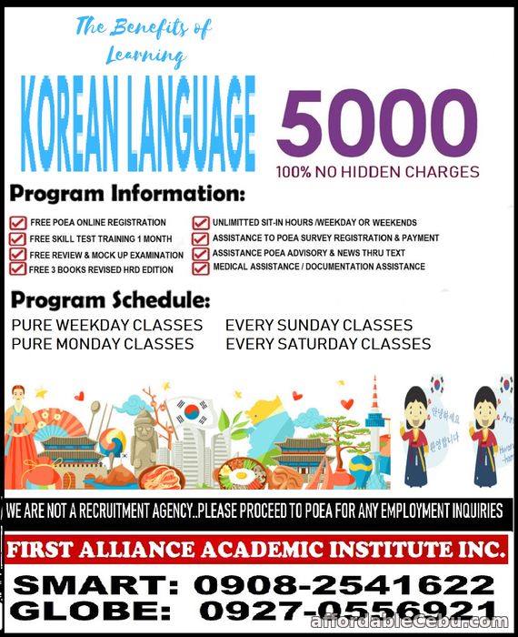 1st picture of Korean Language Announcement in Cebu, Philippines