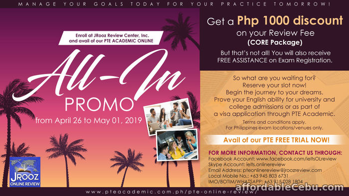 1st picture of JROOZ PTE Academic Online ALL IN PROMO! APRIL 26-MAY 01, 2019 Offer in Cebu, Philippines