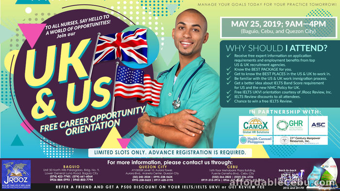 1st picture of JROOZ Nurses for UK & US Career Orientation – May 25, 2019 Offer in Cebu, Philippines