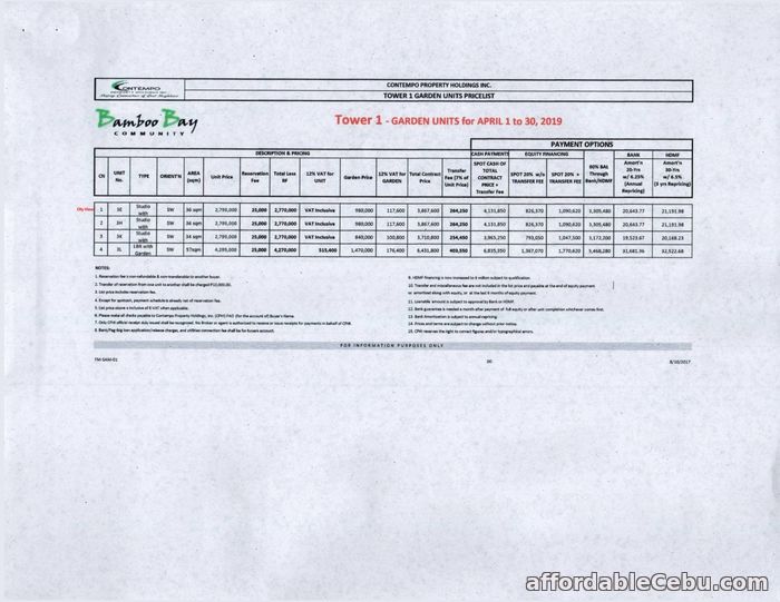 3rd picture of RFO Condo at Bamboo Bay Mabolo For Sale in Cebu, Philippines