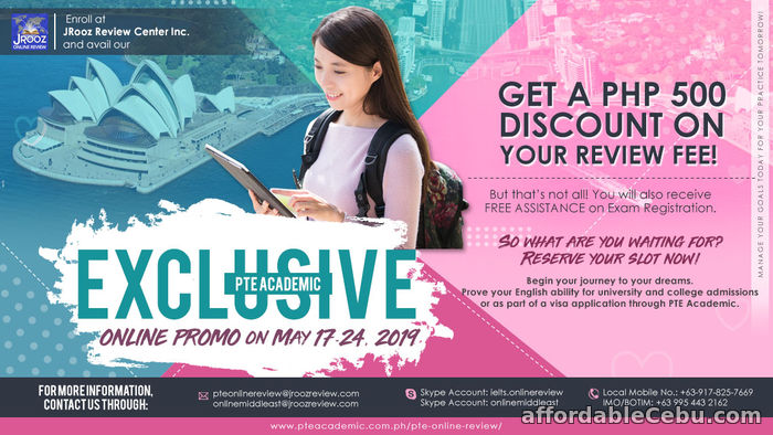 1st picture of JROOZ EXCLUSIVE PTE ACADEMIC ONLINE PROMO from May 17-24, 2019 Offer in Cebu, Philippines