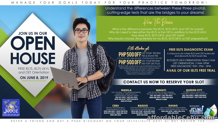 1st picture of JROOZ IELTS and OET OPEN HOUSE on June 8, 2019 Offer in Cebu, Philippines