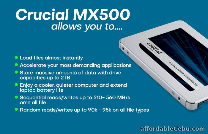 3rd picture of CRUCIAL MX500 500GB 2.5inch SSD For Sale For Sale in Cebu, Philippines