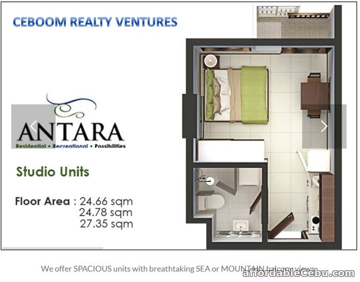 3rd picture of Studio Unit at Antara Condominium Lawaan Talisay For Sale in Cebu, Philippines