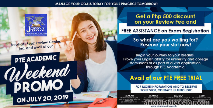 1st picture of JROOZ PTE Academic Weekend Promo July 20, 2019 Offer in Cebu, Philippines