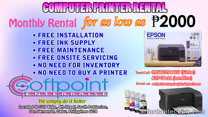 1st picture of Computer Printer Rental For Rent in Cebu, Philippines