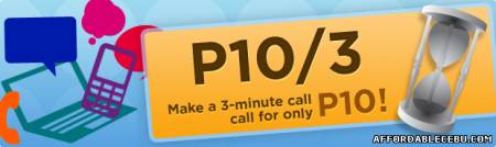 Picture of Avail Globe's 10 Pesos per 3 Minutes Rate Service