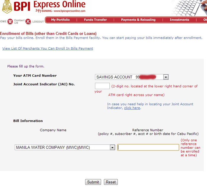 How to Pay Water Bill (Manila Water Company) Through BPI Online Banking - Banking 11650