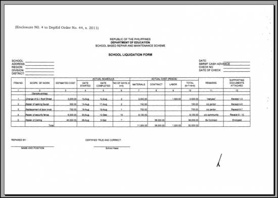 Picture of Guidelines on the Utilization and Liquidation of School-Based Repair and Maintenance Scheme (SBRMS) Fund under FY 2011 Budget