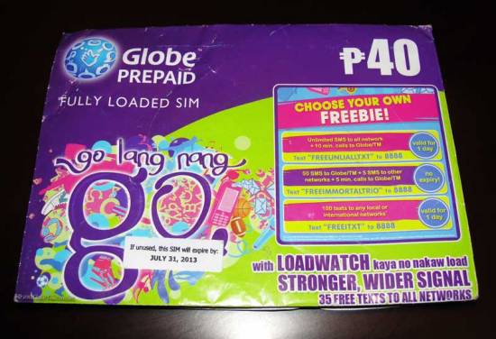 Picture of Globe Prepaid Sim Card Terms and Conditions of Use