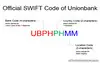 Picture of What's the official Swift Code of Unionbank?