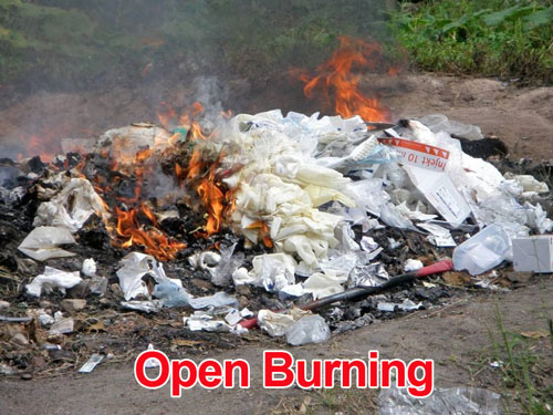Picture of Open Burning or "Pagsisiga" is Prohibited in the Philippines