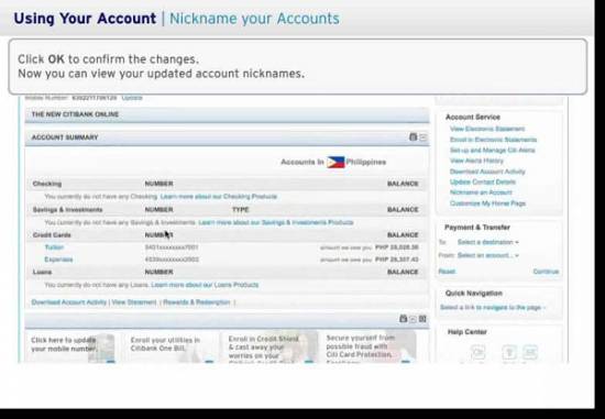 Picture of How to Change Name or Nickname of Your Citibank Account Through Online Banking
