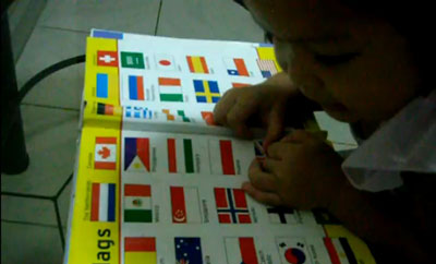 Picture of 2-year Old Gifted Child Recognizes Super Hard Flags of the World
