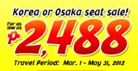 Picture of Cebu Pacific Latest Promo for Korea or Osaka Travel on March 1 to May 31, 2012