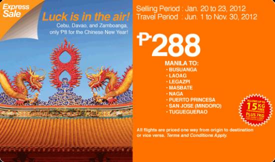 Picture of AirPhil Promo from Manila to other destinations for 288pesos only