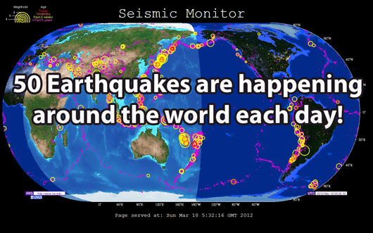 Picture of 50 earthquakes are happening everyday!