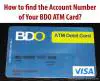 Picture of How to Find the Account Number of BDO ATM Card?