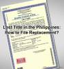 Picture of How to File Replacement for Lost Land Title in the Philippines?