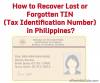 Picture of How to Recover Lost or Forgotten TIN (Tax Identification Number) in Philippines?