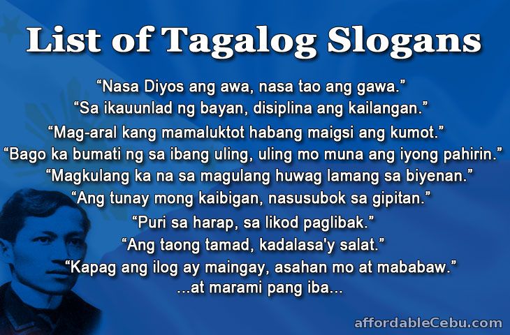 Slogan Tungkol Sa Wastong Paggamit Ng Isip At Kilos Loob