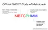 Picture of What's the official Swift Code of Metrobank?