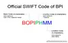 Picture of What's the official Swift Code of BPI?
