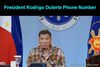 Picture of President Rodrigo Duterte Phone Number