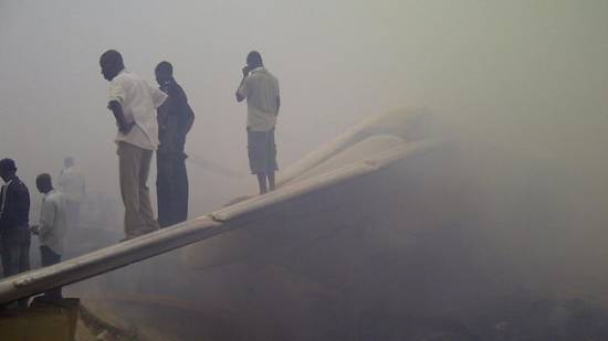Picture of Dana Air passenger airplane carrying over 150 persons crashes in Nigeria
