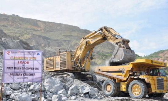 Picture of Carmen Copper Corporation's transition of operations into mining of higher-grade copper ore