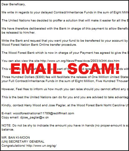 Picture of Beware of MR. BAN KI-MOON Email Scam!