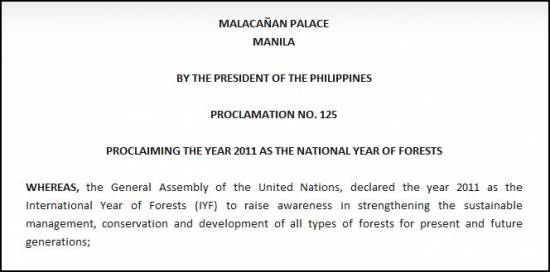 Picture of Presidential Proclamation No. 125 | Proclaiming the Year 2011 as the National Year of Forests
