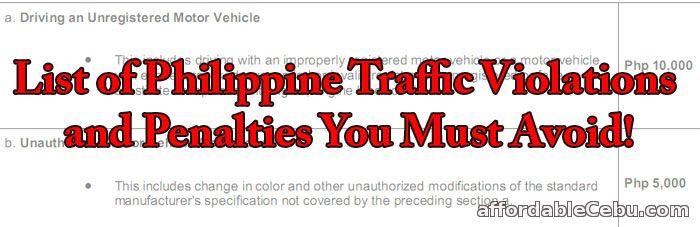 Traffic Violations and Penalties in Philippines